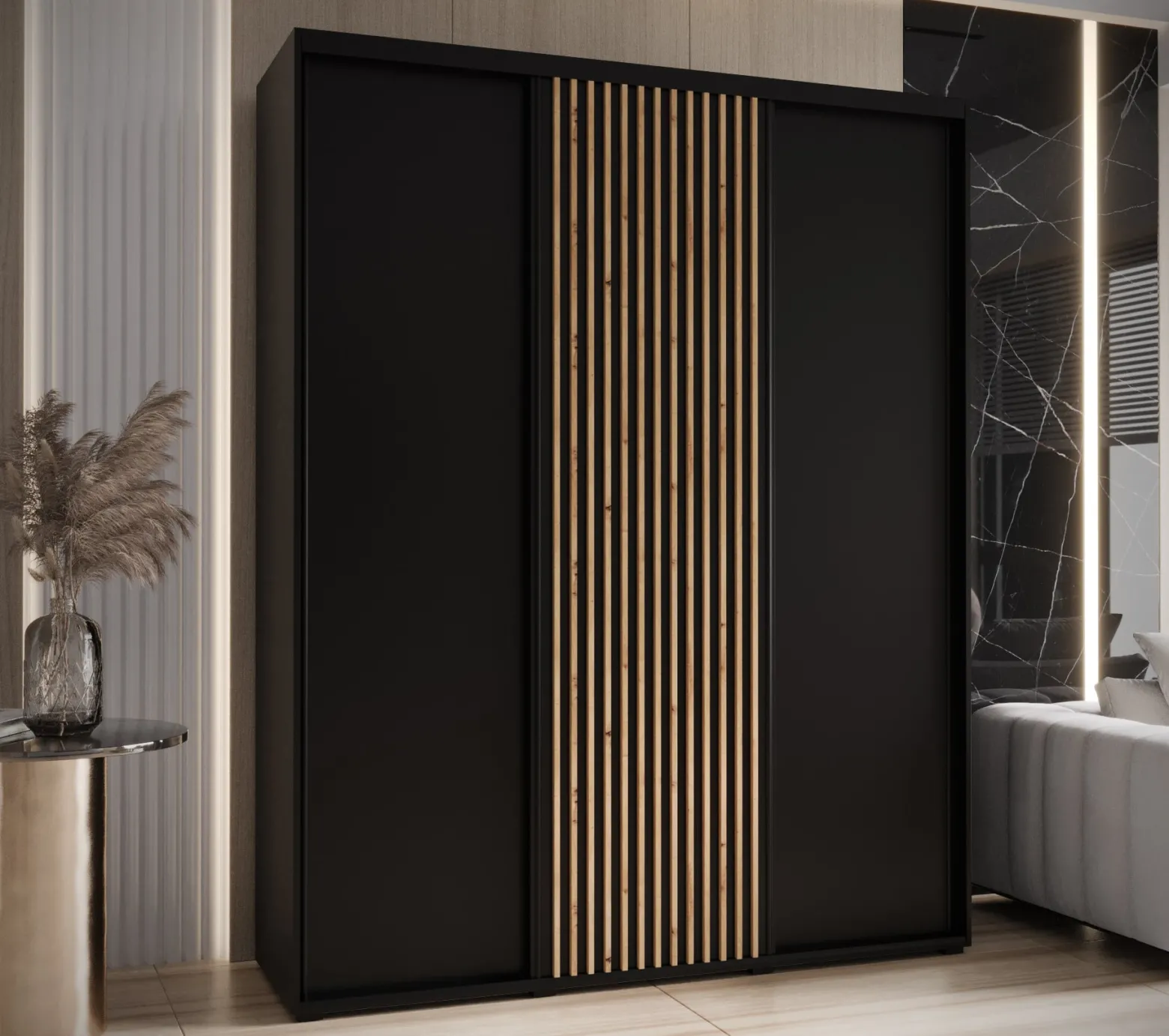 Szafa przesuwna SAPPORO 1 200 gł. 60 czarny/czarny