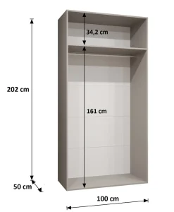 Szafa uchylna SANDI 1 100 wys 202 cm Czarny + u Czarny