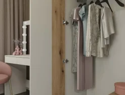 Szafa AVA 150cm z ryflowanym frontem dąb evoke + kaszmir