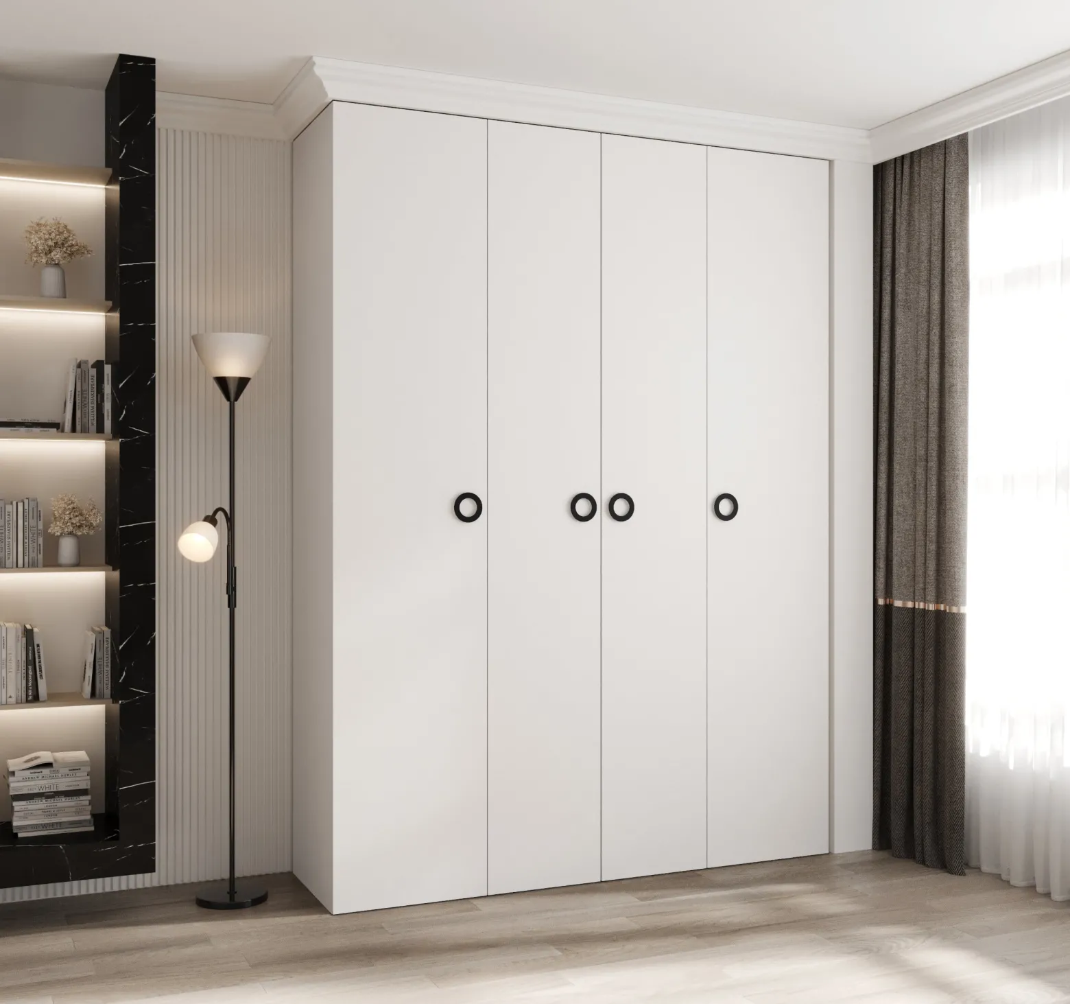 Szafa czterodrzwiowa wysoka 40 Como 1 180 biały+czarny