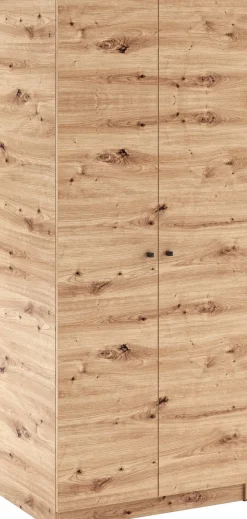 Szafa do salonu 80 cm z półkami i drążkiem ERIS uchylna dąb artisan