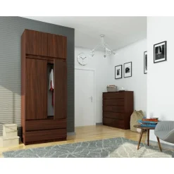 Szafa do sypialni, nadstawka, DORMI, 90x51x234 cm, wenge, mat | TYLETEGOTU