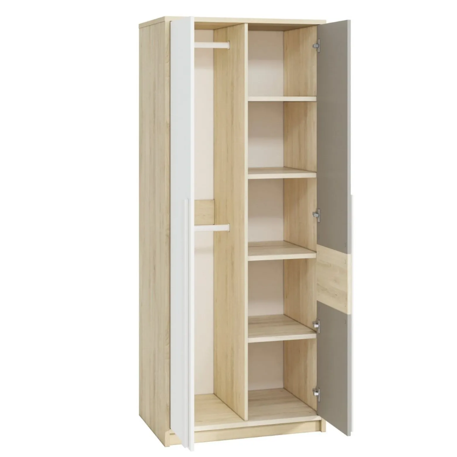 Szafa DOT 2D buk/biała/szara