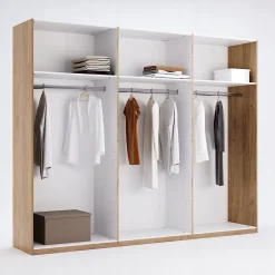 SZAFA 6-DRZWIOWA Madera dąb/biały płyta wiórowa laminowana