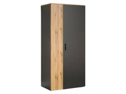 Szafa dwudrzwiowa Esteban 90 cm grafit/dąb evok
