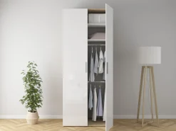 Szafa dwudrzwiowa Flex 100 cm biały połysk