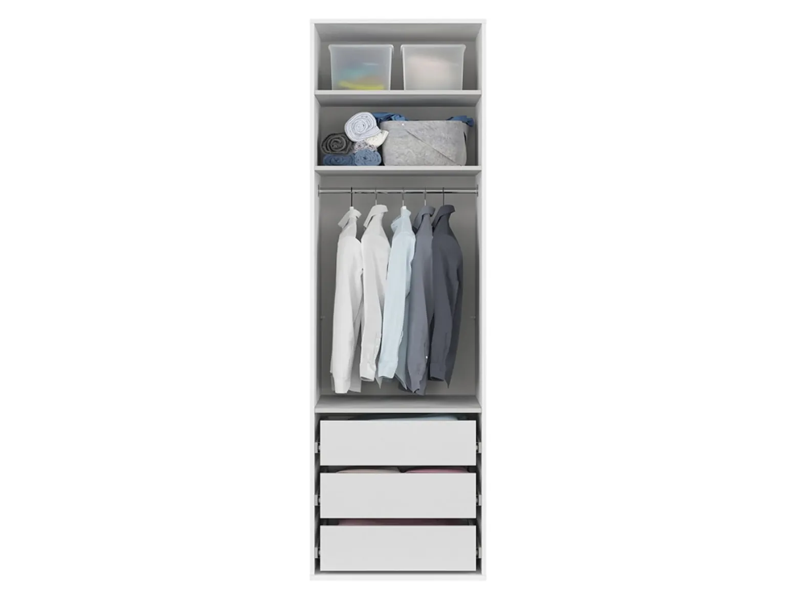Szafa dwudrzwiowa Flex 75 cm z lustrem biała