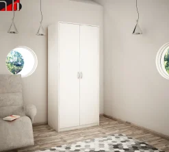 Szafa Dwudrzwiowa SZ04 Biały 193x85x55 cm Bestseller