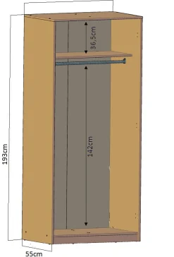 Szafa Dwudrzwiowa SZ04 Biały 193x85x55 cm Bestseller
