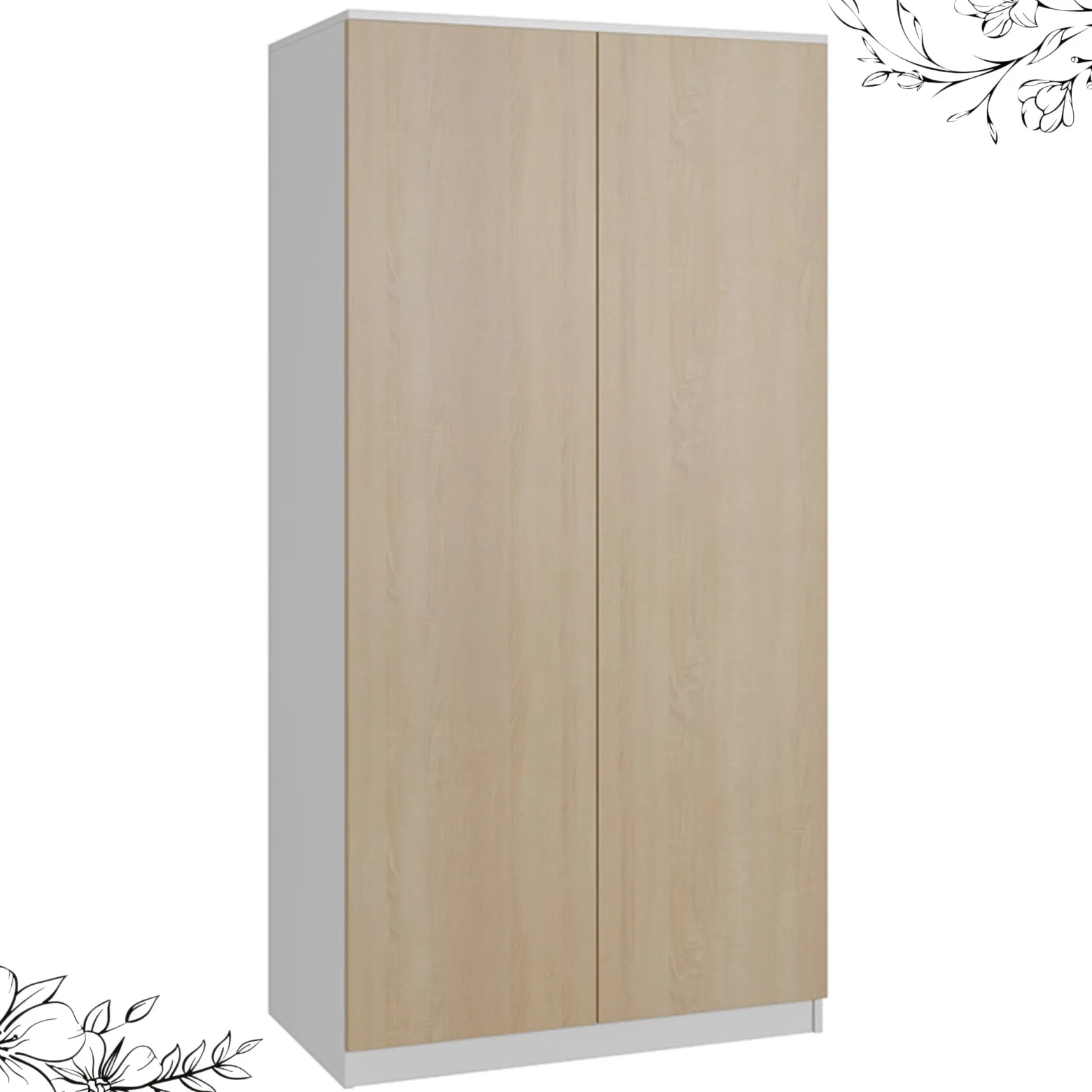 Szafa garderoba CLASSIC - Biała/Dąb Sonoma | 180x90x50 cm