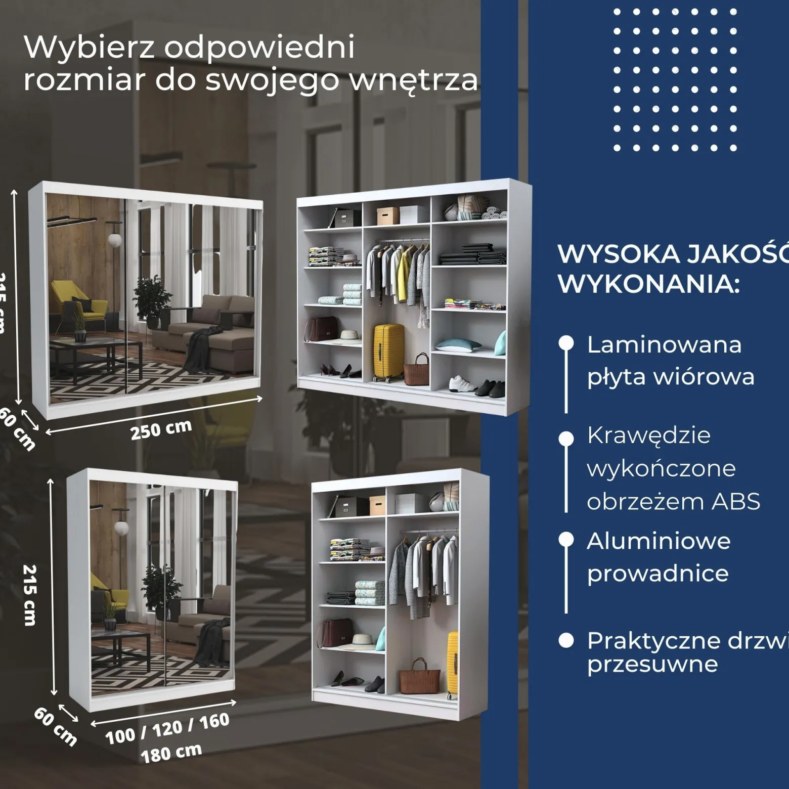 Szafa garderoba przesuwna BRENT 180 JOHN ARTISAN