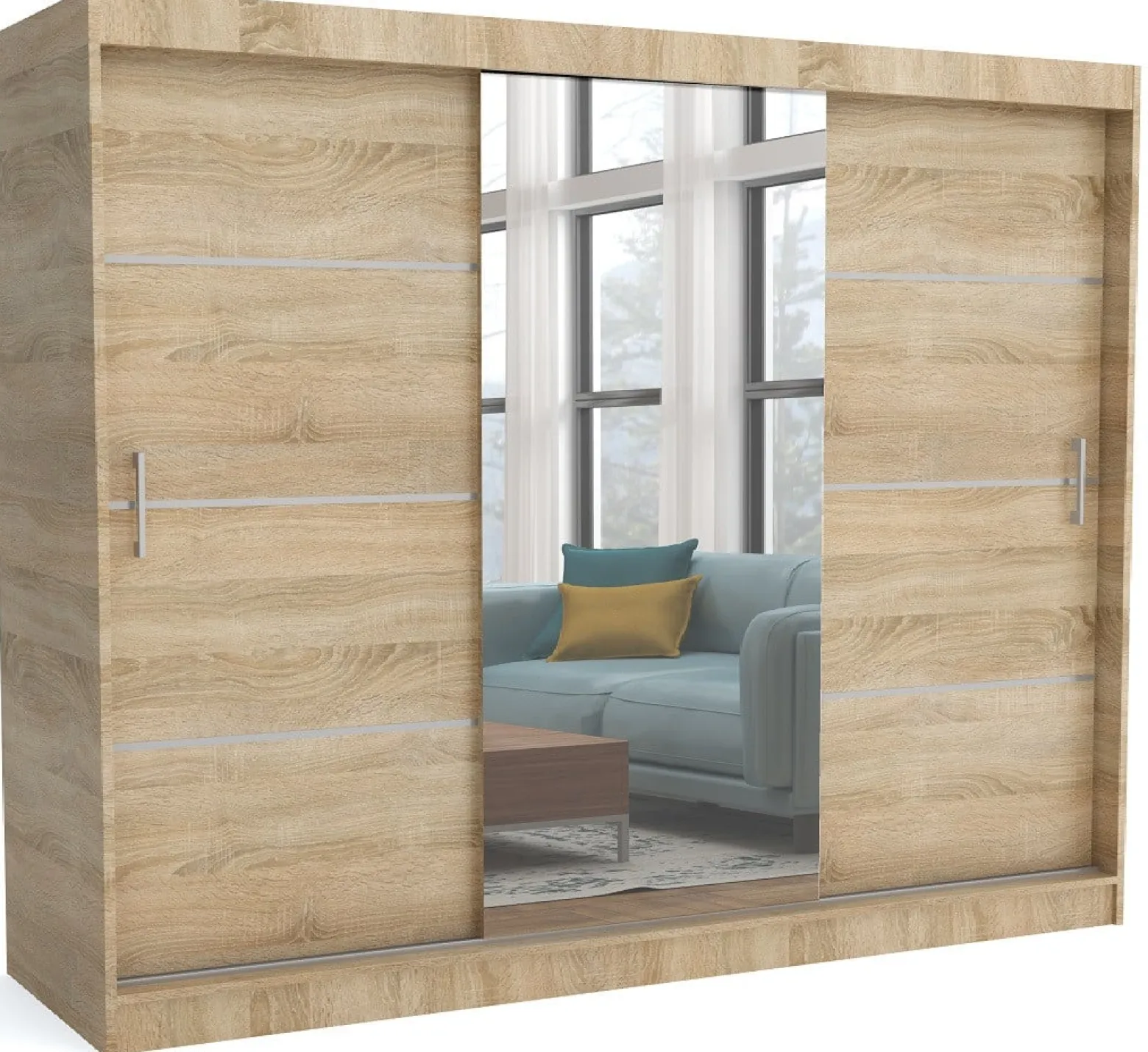 Szafa garderoba przesuwna WINDSOR 240 cm TOMY SONOMA