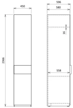 Szafa jednodrzwiowa 45 cm z półkami SOMER