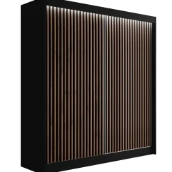 Szafa LED z drzwiami przesuwnymi i lamelami VILANv2 200 x 215 cm