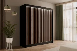 Szafa LED z drzwiami przesuwnymi i lamelami VILANv2 200 x 215 cm