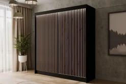 Szafa LED z drzwiami przesuwnymi i lamelami VILANv2 200 x 215 cm