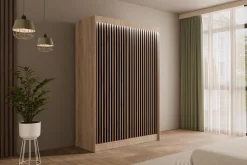 Szafa LED z drzwiami przesuwnymi i lamelami VILANv2 150 x 215 cm