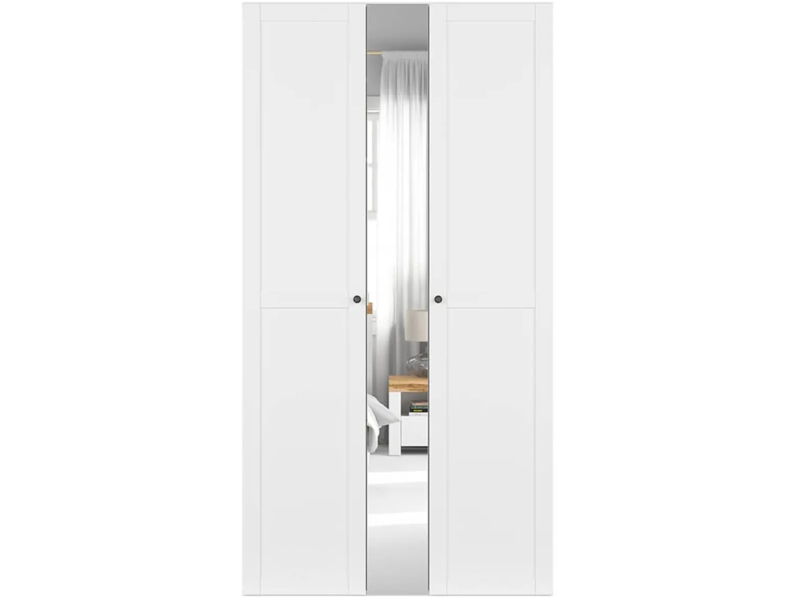 Szafa modułowa Flex 125 cm z drzwiami i lustrem biała