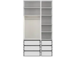Szafa modułowa Flex 125 cm z drzwiami i lustrem biała