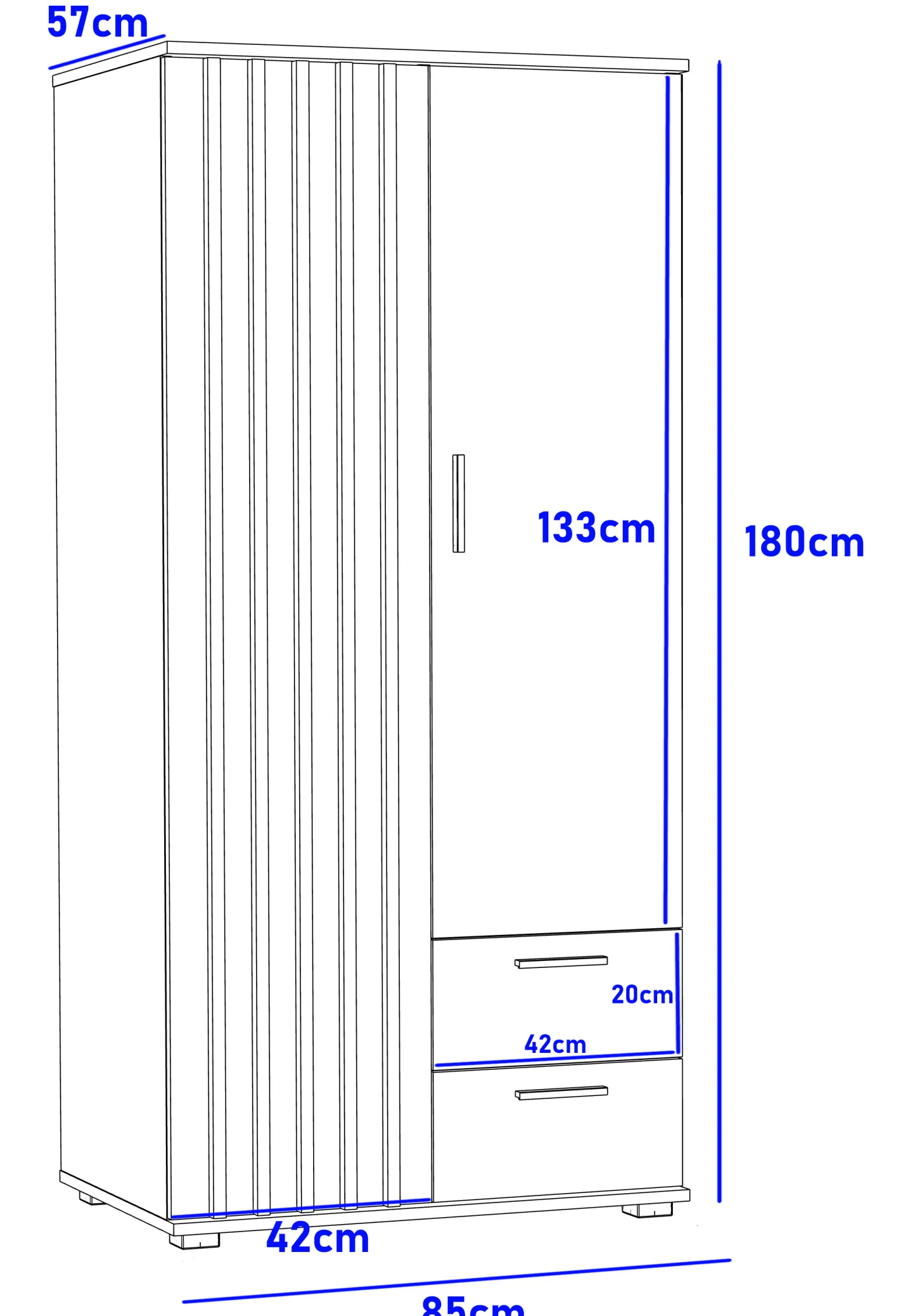 Szafa Montana 85 cm z lamelamI - dąb craft/czarny | nowoczesna