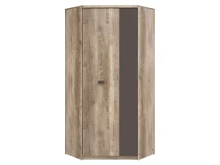 Szafa narożna Malcolm 96x96 cm dąb canyon monument nadruk/szary wolfram