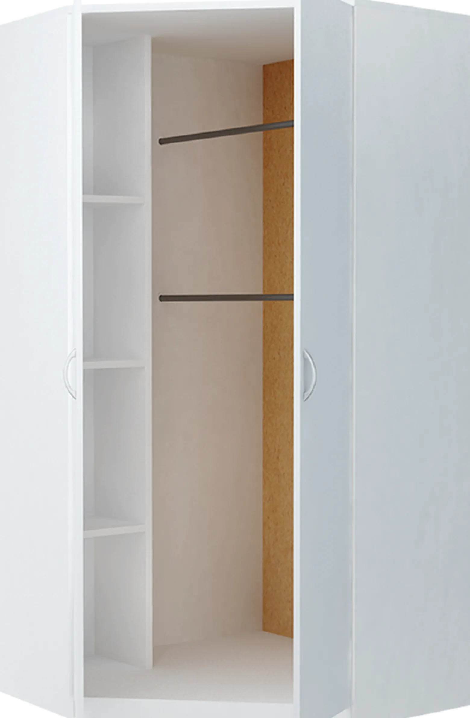 Szafa Narożna z drążkiem i półkami Sz06 Biały 55x106x193 cm Bestseller