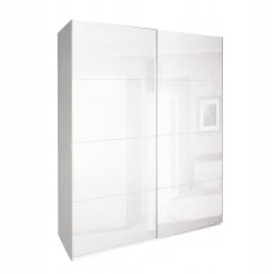 SZAFA PRZESUWNA Bella 200cm biały połysk PŁYTA LAMINOWANA