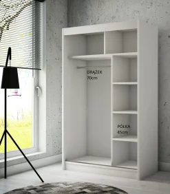 Szafa przesuwna BERGO 120 cm - Biała Mat
