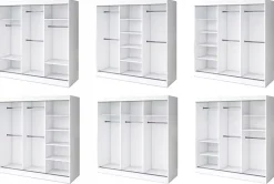 Szafa przesuwna biały + antracyt 200 cm - Maeno