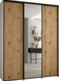 Szafa przesuwna 45 Cannes 3 190 biały+artisan+czarny