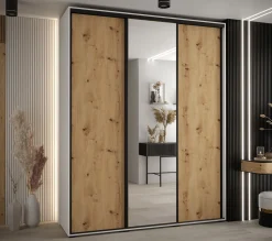 Szafa przesuwna 45 Cannes 3 190 biały+artisan+czarny