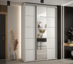 Szafa przesuwna 60 Cannes 5 150 biały+biały+srebrny
