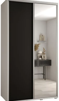 Szafa przesuwna 60 Cannes 3 140 biały+czarny+srebrny
