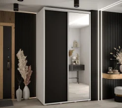 Szafa przesuwna 60 Cannes 3 140 biały+czarny+srebrny
