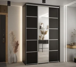Szafa przesuwna 45 Cannes 5 150 czarny+czarny+srebrny