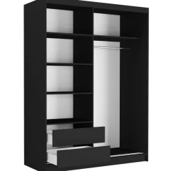 Szafa przesuwna 150 cm 2-drzwi FRAMIRE Rivano III czarny antracyt