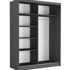 Szafa przesuwna 150 cm szprosy FRAMIRE Rivano IV antracyt sonoma