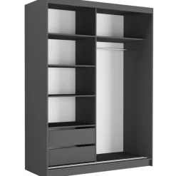 Szafa przesuwna 150 cm szprosy FRAMIRE Rivano IV antracyt sonoma