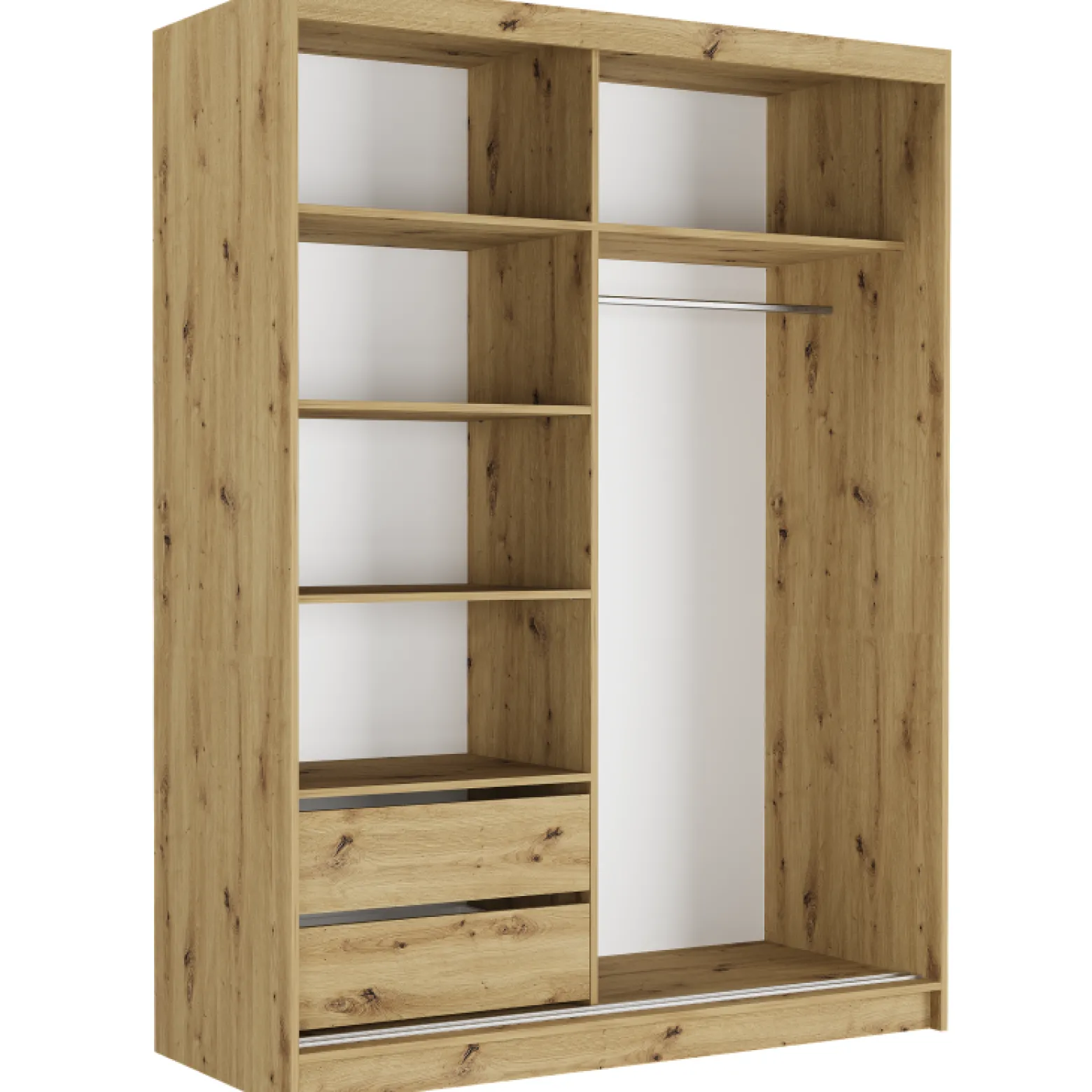 Szafa przesuwna 150 cm z 2 lustrami FRAMIRE Rivano II artisan