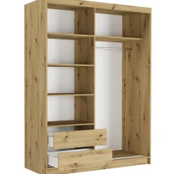 Szafa przesuwna 150 cm z 2 lustrami FRAMIRE Rivano II artisan