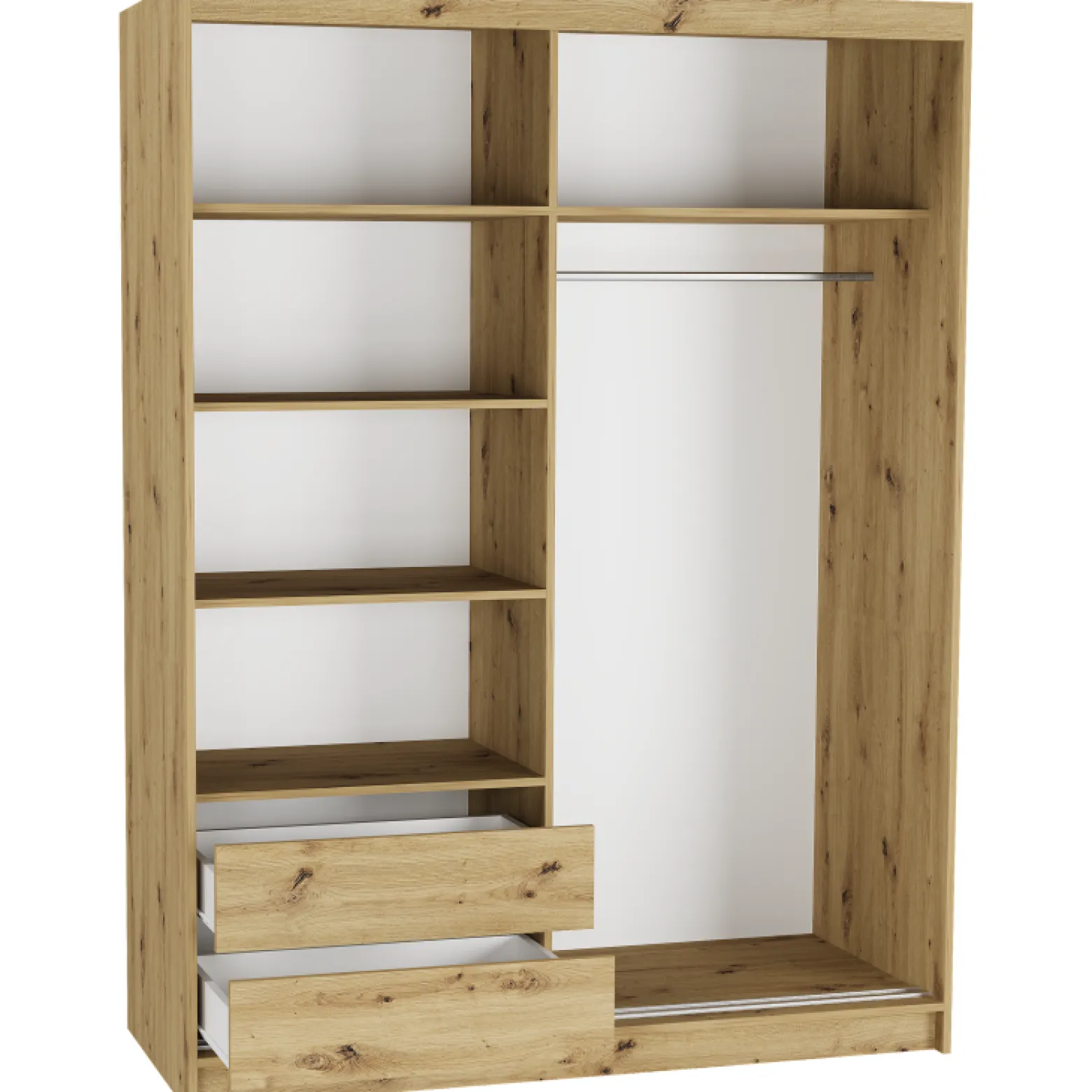 Szafa przesuwna 150 cm z 2 lustrami FRAMIRE Rivano II artisan