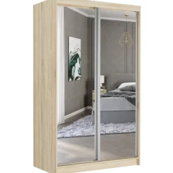 Szafa przesuwna 120 cm z 2 lustrami 2-drzwi FRAMIRE Vega II sonoma