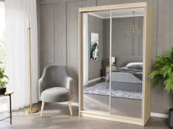 Szafa przesuwna 120 cm z 2 lustrami 2-drzwi FRAMIRE Vega II sonoma