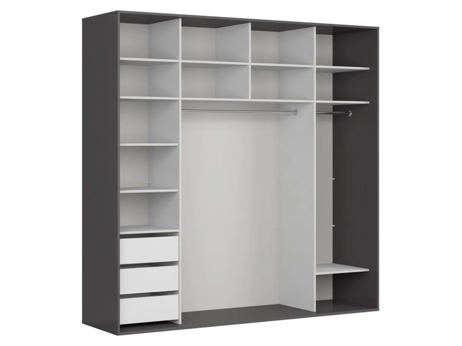 Szafa przesuwna Flex 240 cm z lustrem grafit