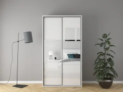 Szafa przesuwna Flex 120 cm z lustrem biały połysk