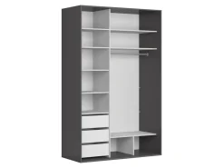 Szafa przesuwna Flex 150 cm z lustrem grafit/dąb artisan