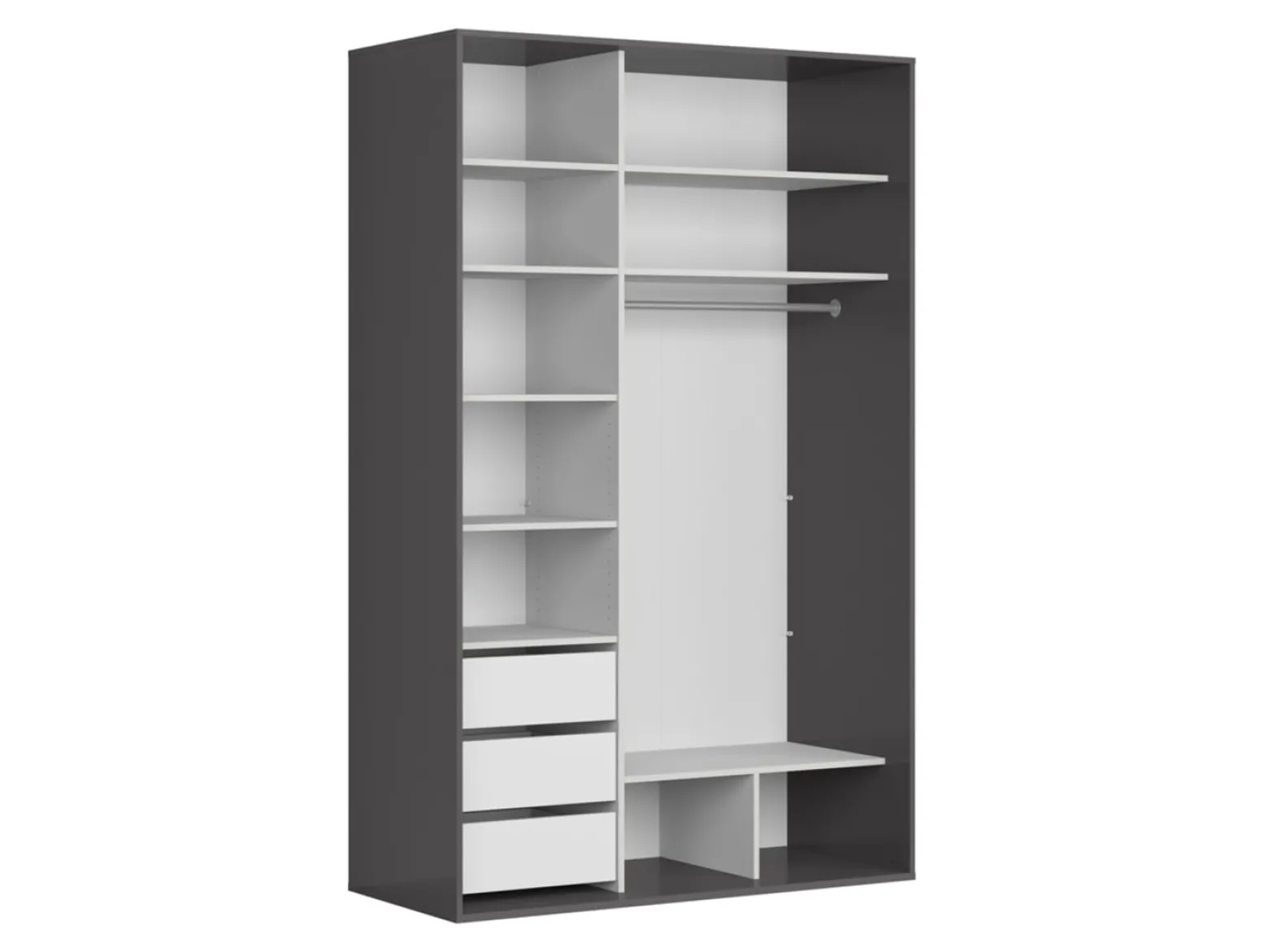Szafa przesuwna Flex 150 cm z lustrem grafit/dąb artisan