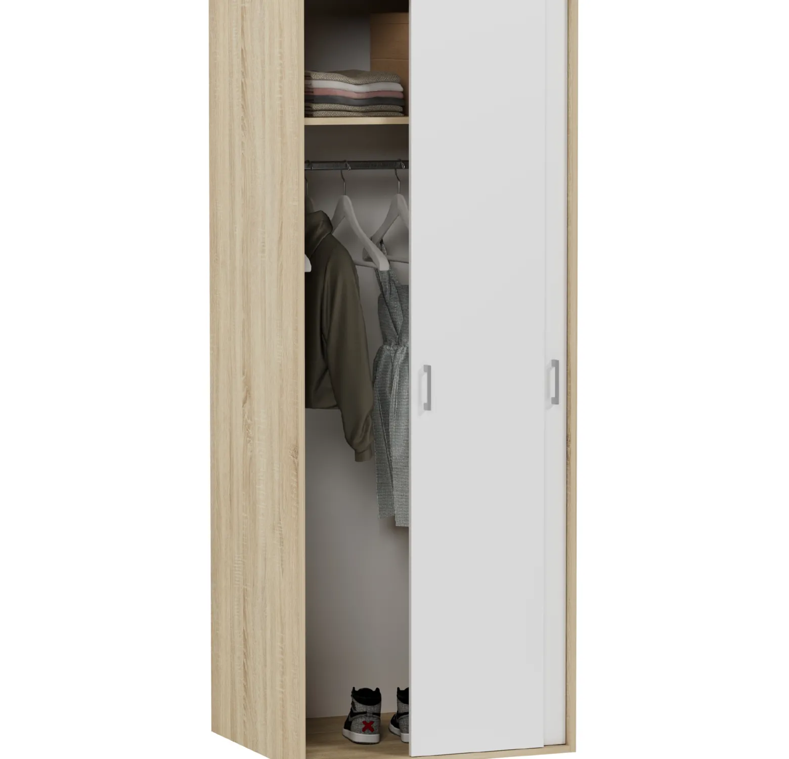 Szafa przesuwna garderoba 70 cm drzwi FRAMIRE U-70P sonoma mix