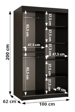 Szafa przesuwna Garderoba DOME 3 100 biały