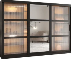 Szafa przesuwna Garderoba FLUTES 2 250 czarny
